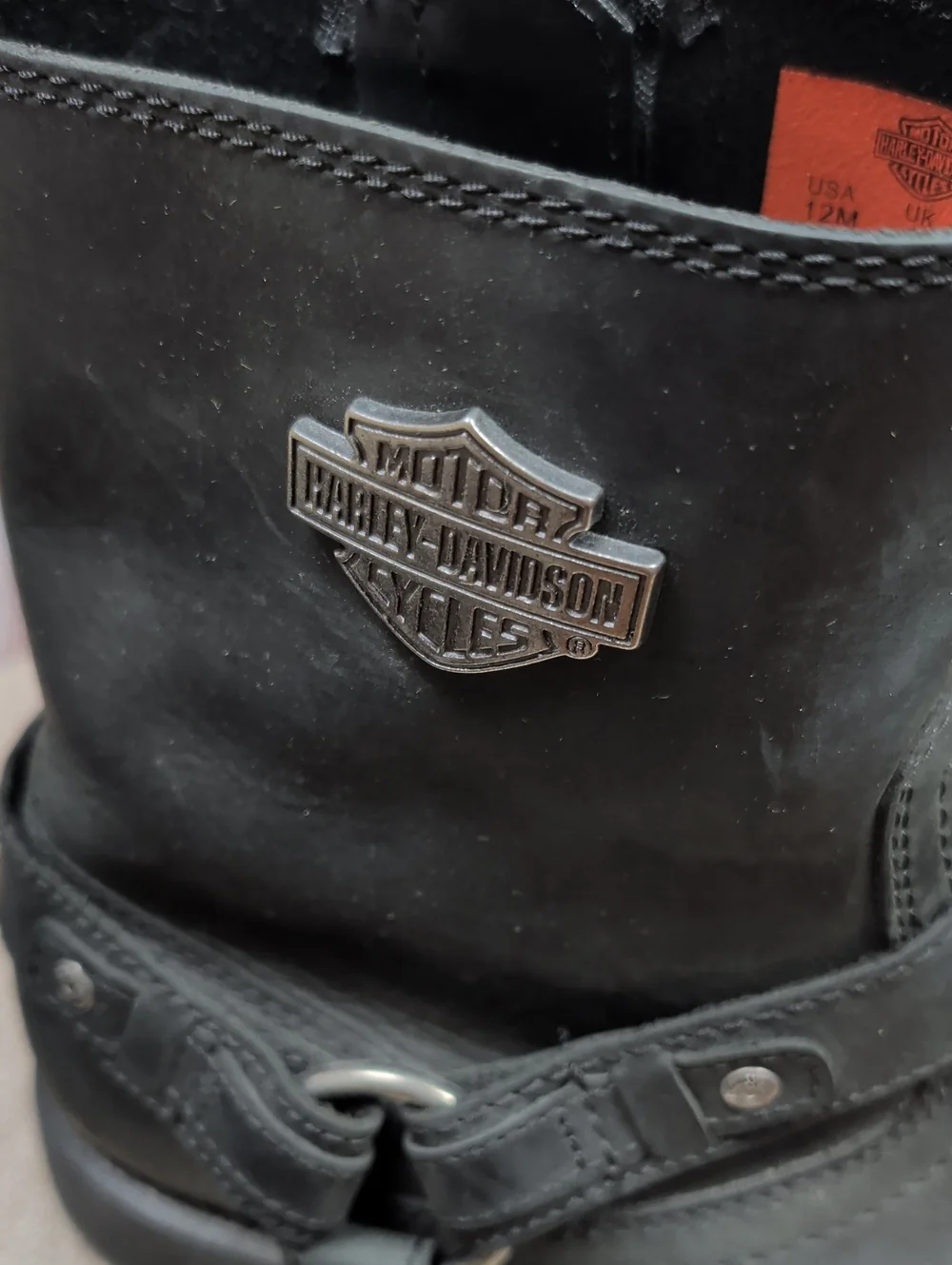 Harley-Davidson Men's Black Leather Harness Riding Boots Size 12